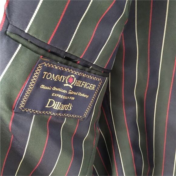 Vintage Tommy Hilfiger Dillards Navy Blue 3 Button Blazer Made in USA Size 42R - Picture 4 of 8
